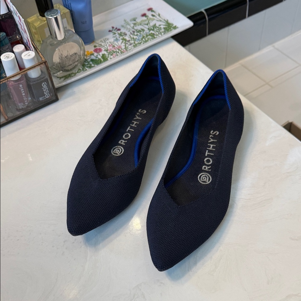 Rothy's Navy Pointed Flats